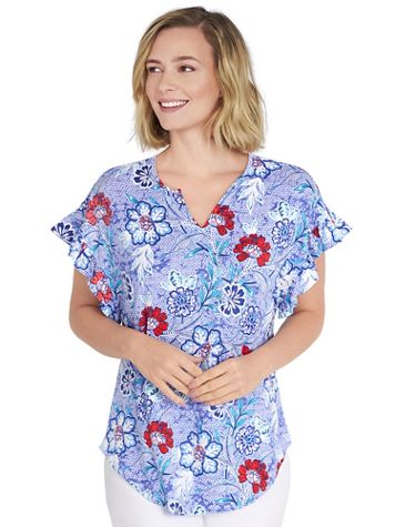 Ruby Rd® Puff Floral Top - Image 1 of 4