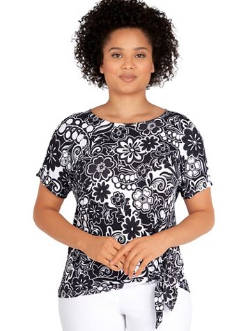 Ruby Rd® Modern Floral Print Top - Image 1 of 3
