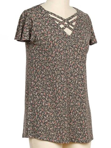 Seven Forty Two Short Sleeve Laura Print Top - Image 2 of 2