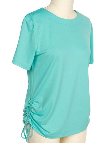 N Touch Separate Tops Short Sleeve Tess Solid Tie Top - Image 1 of 1
