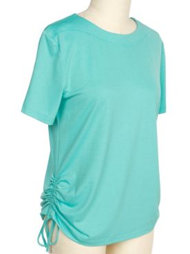 N Touch Separate Tops Short Sleeve Tess Solid Tie Top