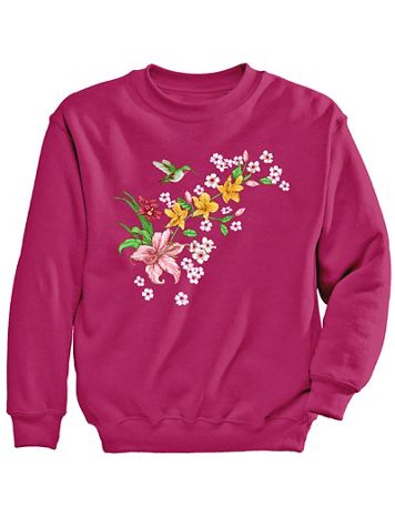 Floral Blossoms Graphic Sweatshirt - Image 2 of 2