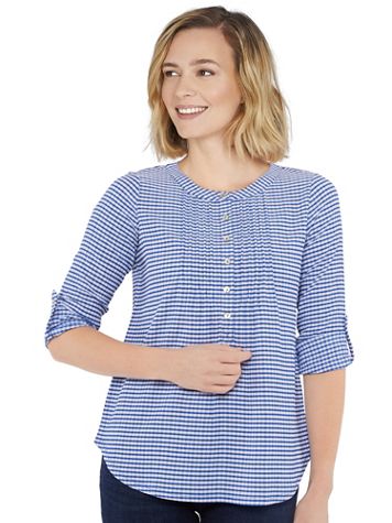 Ruby Rd® Azure Dream Gingham Print Top - Image 2 of 2