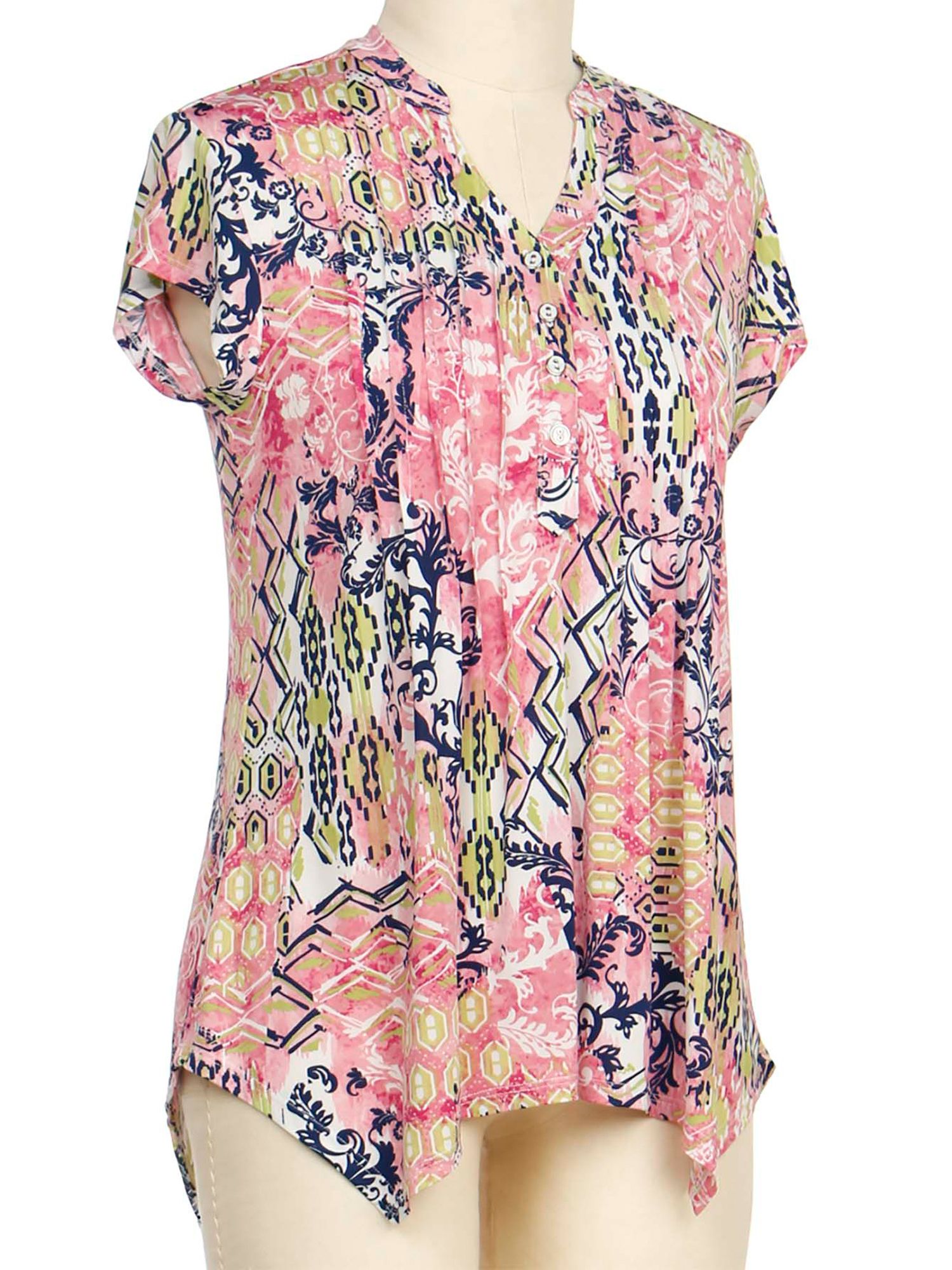 Southern Lady Vacation Perfect Cap Sleeve Print Top