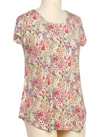 Southern Lady Vacation Perfect Cap Sleeve Print Top - Image 1 of 1