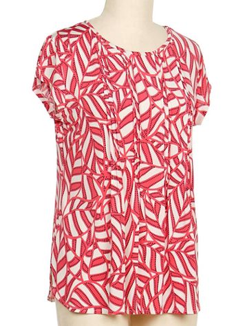 N Touch Cap Sleeve Benson Print Top - Image 1 of 1