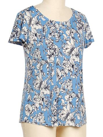 Links Blue Magic Short Sleeve Floral Print Top - Image 1 of 1