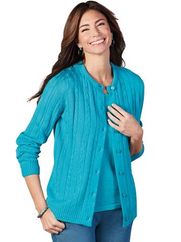 Haband Women’s Classic Cable Cardigan - Image 1 of 10