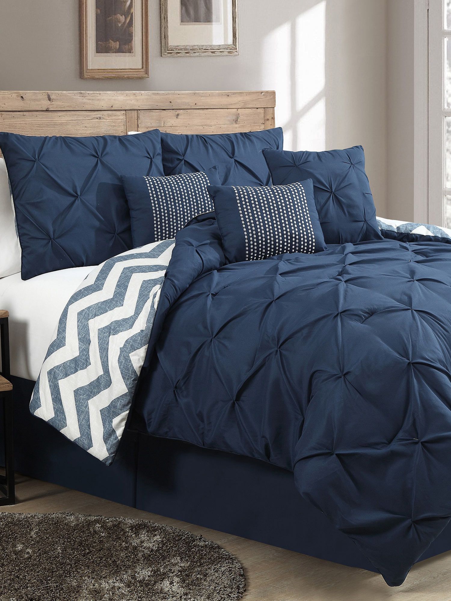 Ella Pinch Pleat 7pc Comforter Set