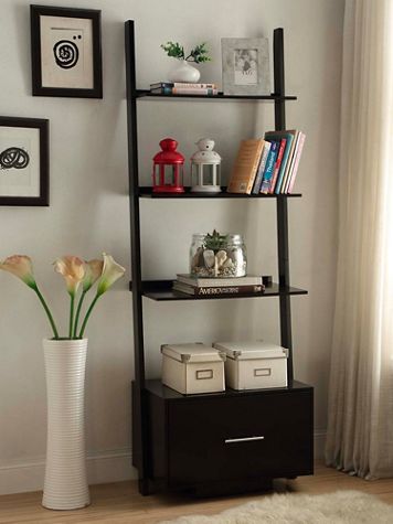 American Heritage Ladder Bookshelf with File Drawer - Image 1 of 2