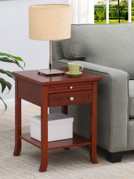 American Heritage Logan 1 Drawer End Table with Pull-Out Shelf