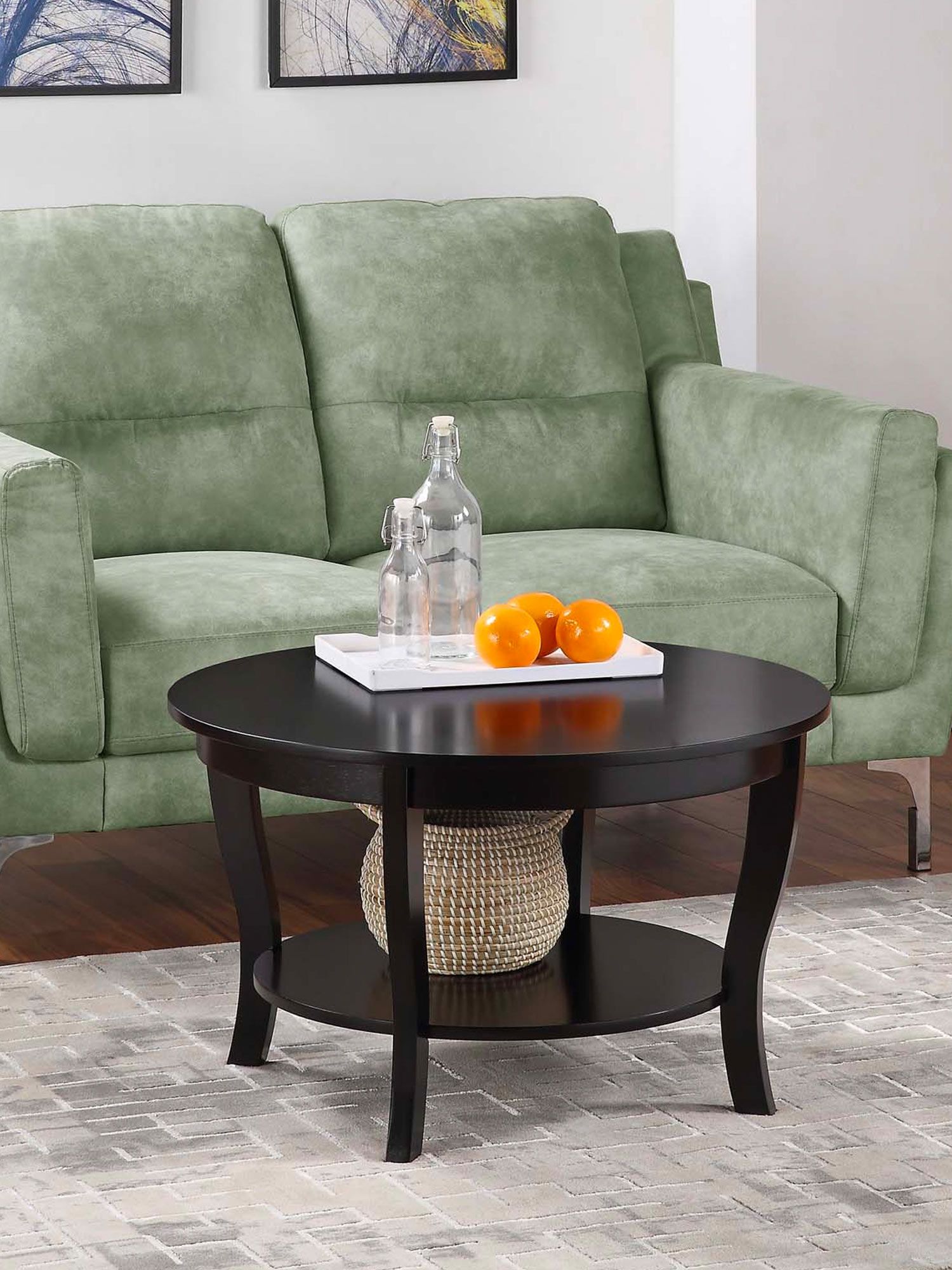 American Heritage Round Coffee Table with Shelf