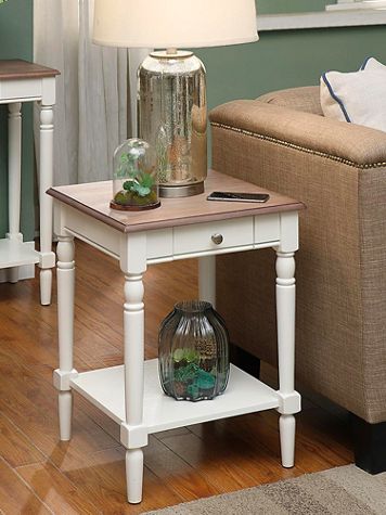 French Country 1 Drawer End Table with Shelf - Image 1 of 4