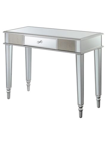 French Country 1 Drawer Mirrored Desk/Console Table - Image 3 of 3