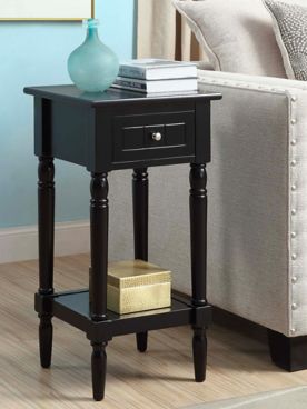 French Country Khloe 1 Drawer Accent Table with Shelf
