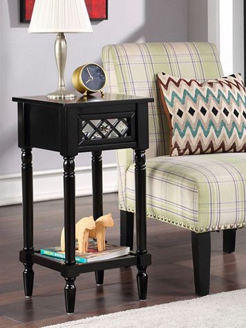 French Country Khloe Deluxe 1 Drawer Accent Table with Shelf - Image 1 of 3