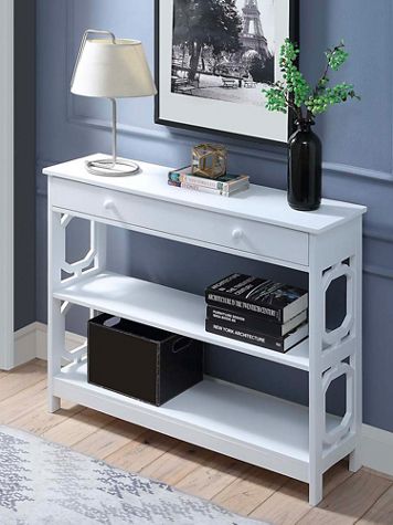 Omega 1 Drawer Console Table with Shelves - Image 1 of 2