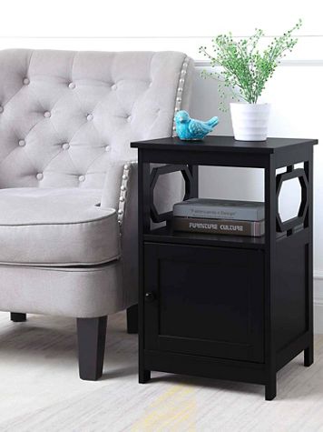 Omega End Table with Storage Cabinet and Shelf - Image 1 of 4