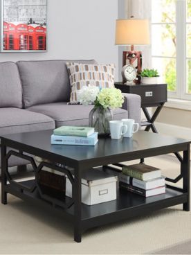 Omega Square 36 inch Coffee Table with Shelf