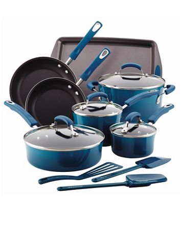 Rachael Ray 14pc Hard Enamel Nonstick Cookware Marine Blue - Image 2 of 2