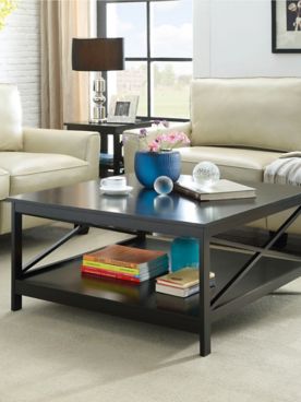 Oxford 36 inch Square Coffee Table with Shelf