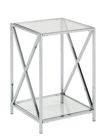 Oxford Chrome End Table with Shelf - Image 3 of 3