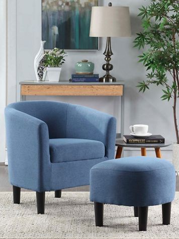 Take a Seat Churchill Accent Chair with Ottoman - Image 1 of 7