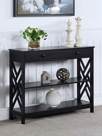 Titan 1 Drawer Console Table with Shelves - Image 1 of 6