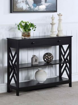 Titan 1 Drawer Console Table with Shelves