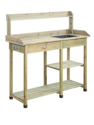 Deluxe Potting Bench with Drawer and Shelves - Image 2 of 2