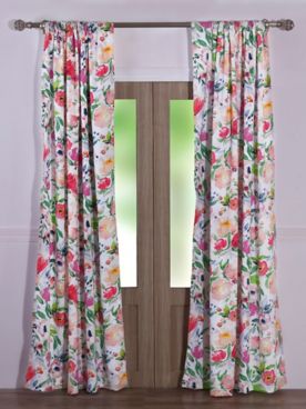 Blossom Panel Pair with Tie Backs