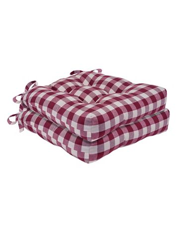 Buffalo Check (Set of 2) Tufted Chair Seat Cushions - Image 1 of 9