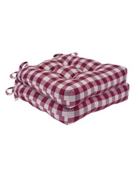 Buffalo Check (Set of 2) Tufted Chair Seat Cushions