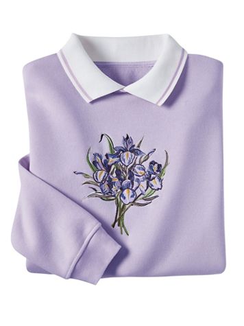 Haband Women’s Embroidered Fleece Sweatshirt - Image 1 of 8