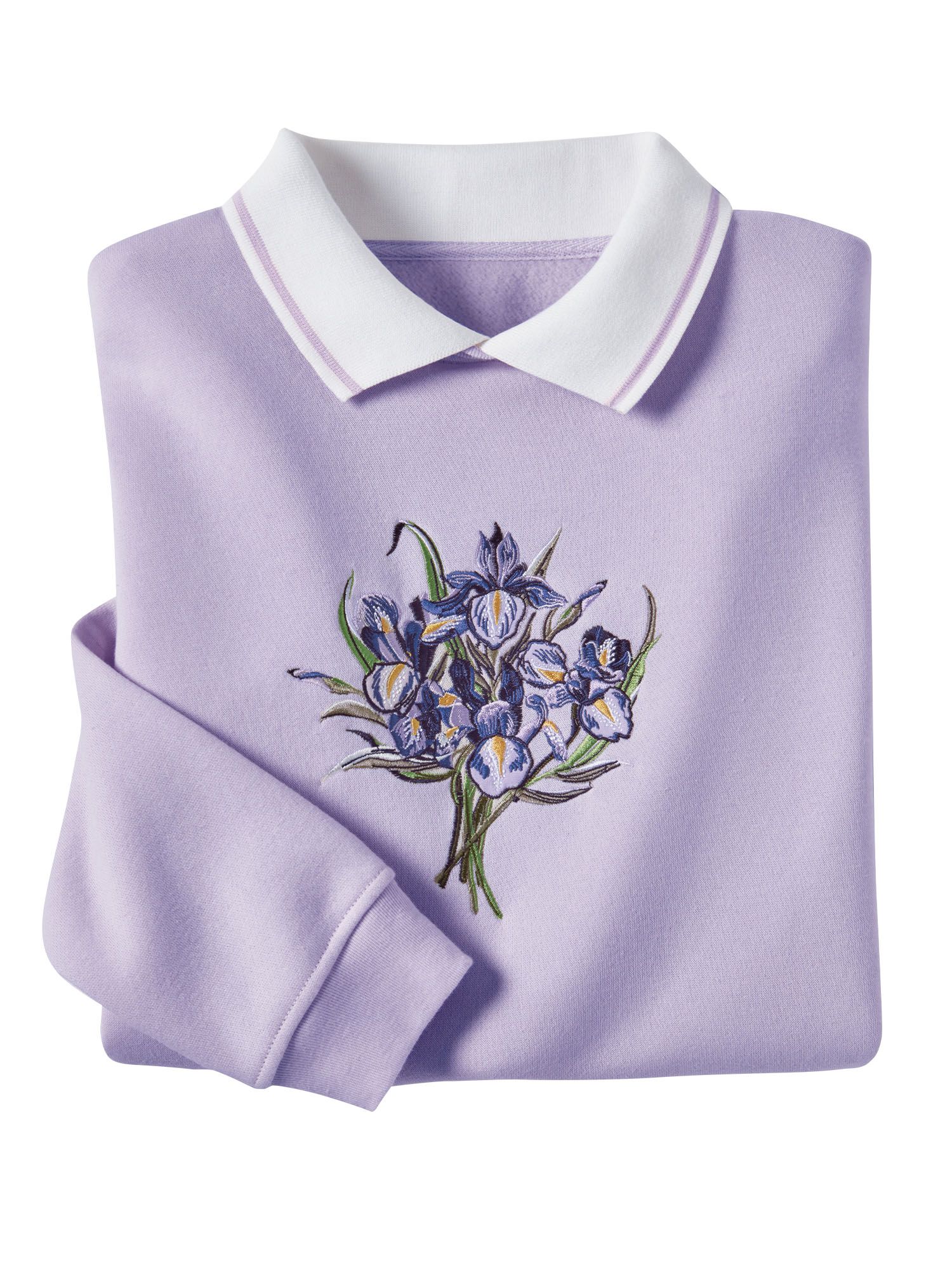 Haband Women’s Embroidered Fleece Sweatshirt