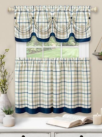 Tatersall Window Curain Tier Pair and Valance Set - Image 2 of 2