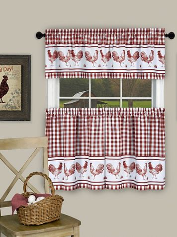 Barnyard Window Curtain Tier Pair and Valance Set - Image 1 of 5