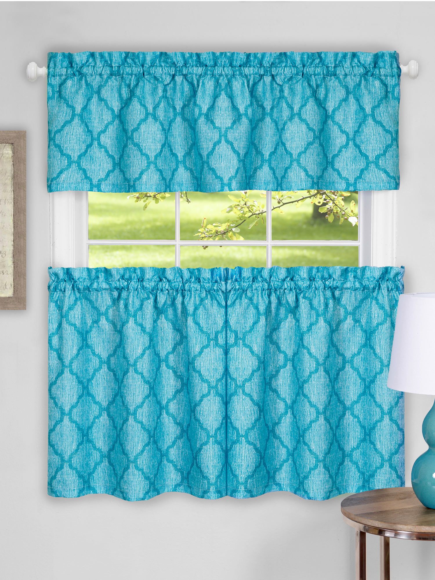Colby Window Curtain Tier Pair and Valance Set