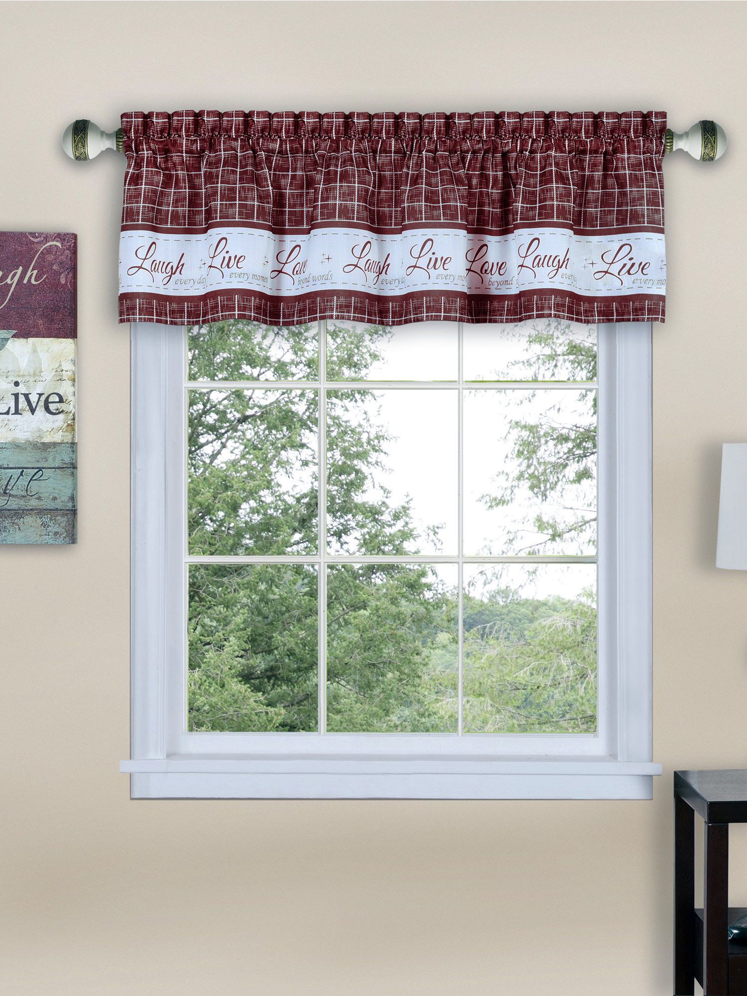 Live, Love, Laugh Window Curtain Valance