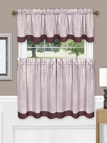 Westpoint Window Curtain Tier Pair and Valance Set - Image 1 of 4