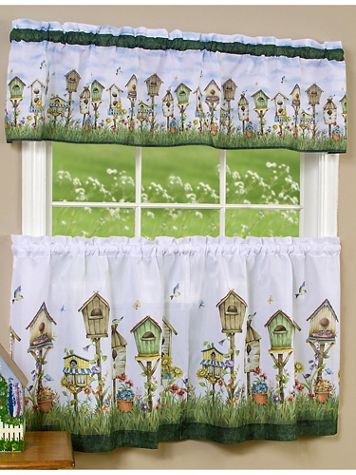 Home Sweet Home Tier and Valance Window Curtain Set - Image 2 of 2