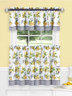 Lemon Drop Tier and Valance Window Curtain Set