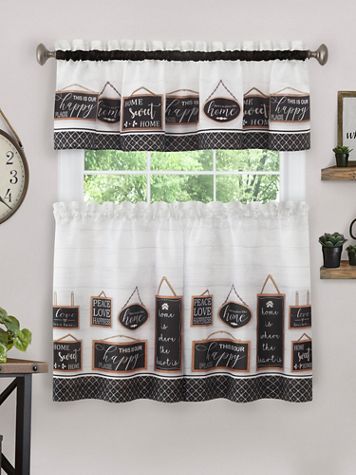 Modern Farmhouse Tier and Valance Window Curtain Set - Image 1 of 3