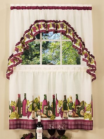 Printed Tier and Swag Window Curtain Set - Image 1 of 9