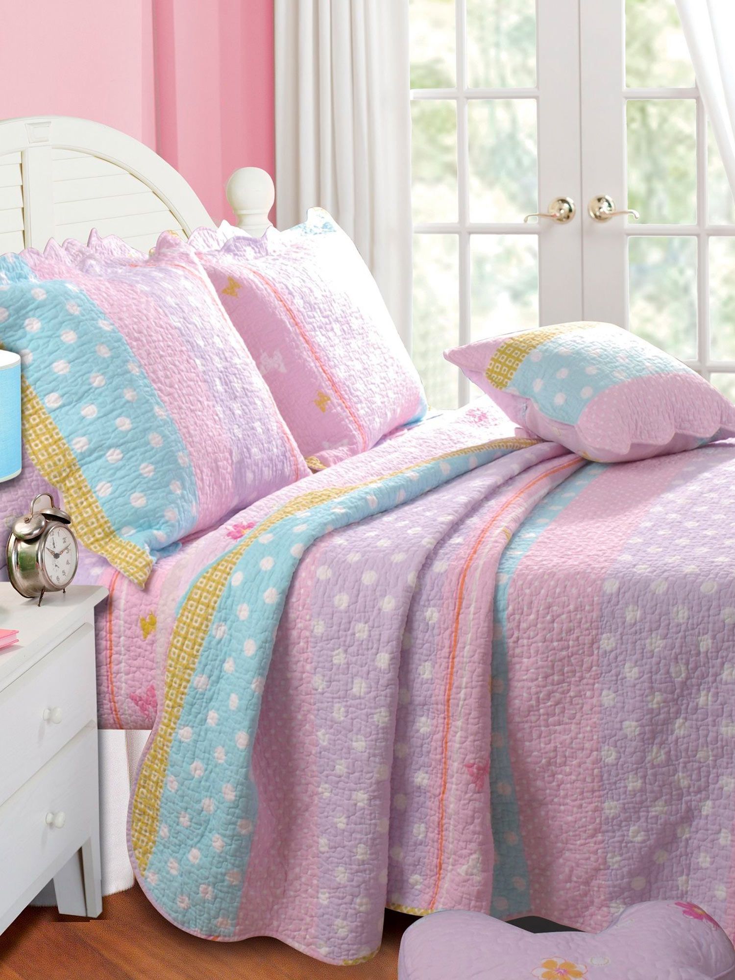 Polka Dot Stripe Quilt Set