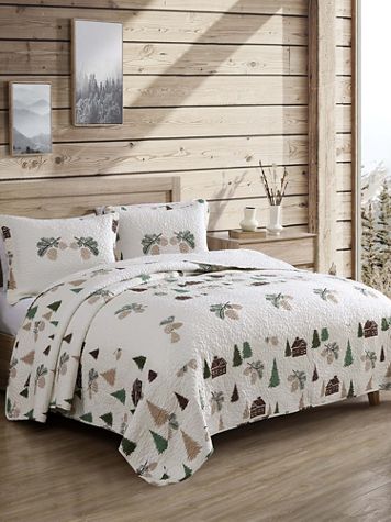 Cabin High Embroidered Bedspread