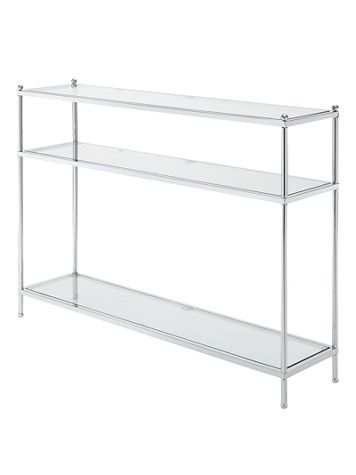 Royal Crest 3 Tier Glass Console Table - Image 1 of 2