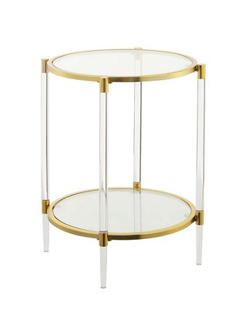 Royal Crest 2 Tier Acrylic Glass End Table - Image 1 of 2