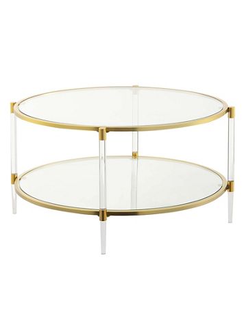 Royal Crest 2 Tier Acrylic Glass Coffee Table - Image 1 of 2