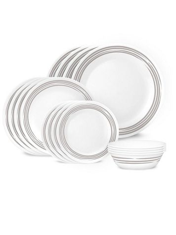 Corelle - Brushed Silver 16pc Dinnerware Set - Image 2 of 2